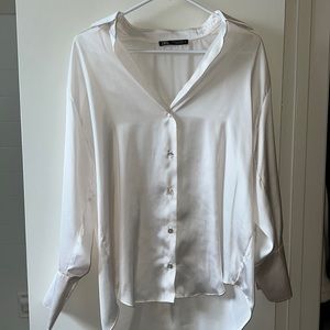 Zara Pearl White Button Down